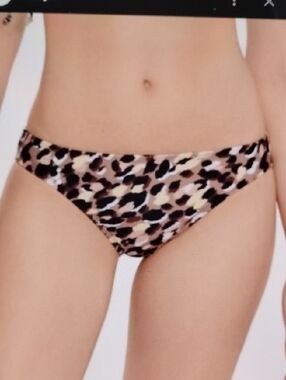 Salt + Cove Leopard Print Bikini Bottom in Beige, Brown & Black